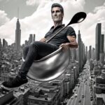 uri geller rides a giant spoon through city by jon finch